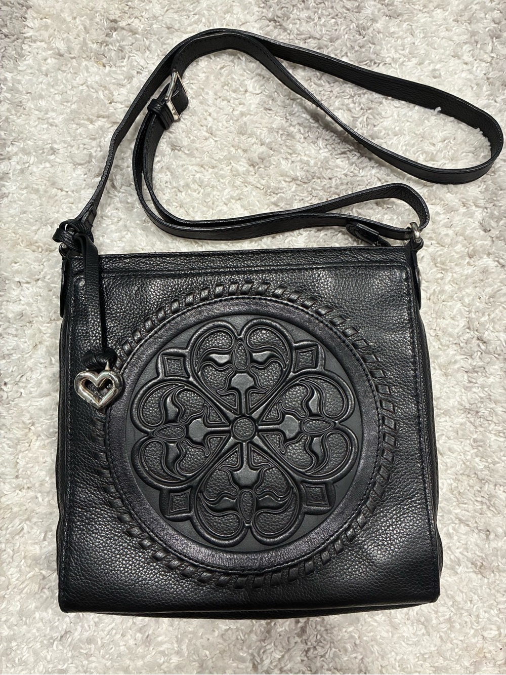 Brighton Ferrara City Black Leather Crossbody